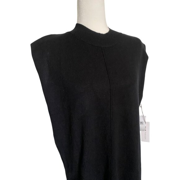 NWT Three Dots Womens Black Mock Neck Sleeveless Tank Pullover Top Shirt - Picture 4 of 9